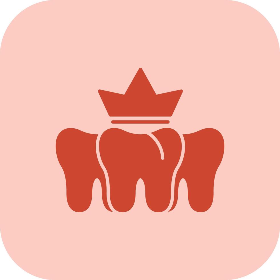 Dental Krone Glyphe Tritonus Symbol vektor