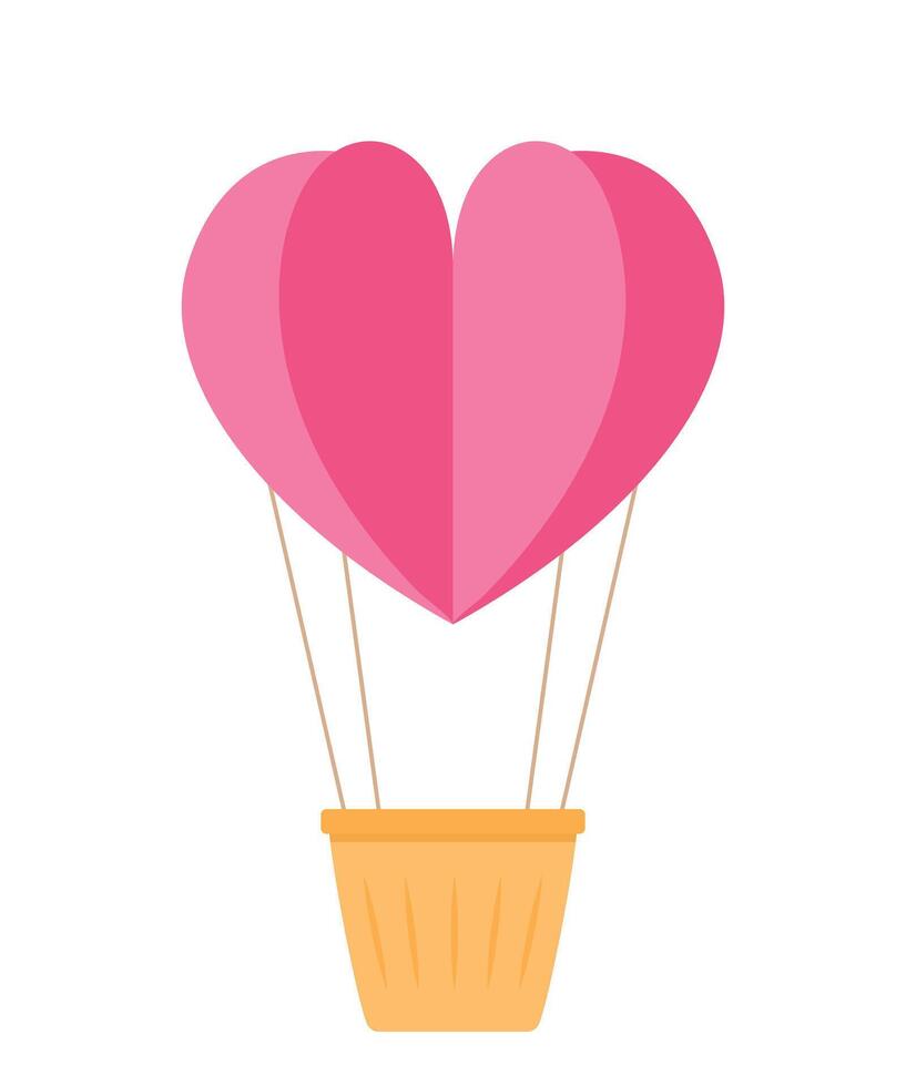 Rosa Herz heiß Luft Ballon zum süß Valentinstag Banner und Hintergrund Element Dekoration vektor