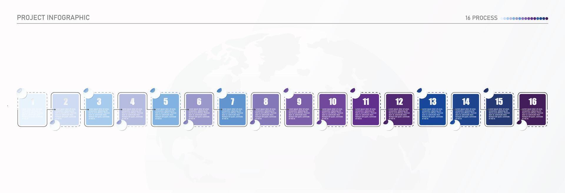 infographic bearbeta design med ikoner och 16 alternativ eller steg. vektor