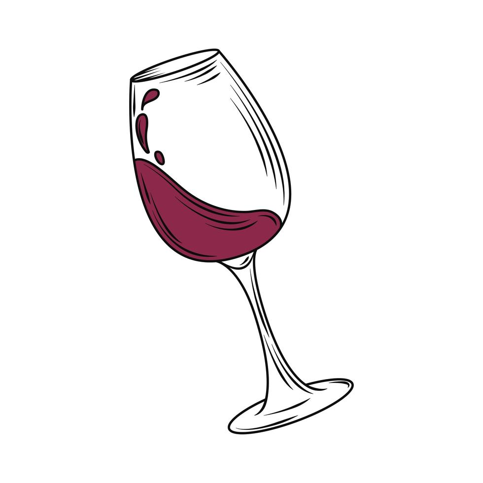 vinglas rött vin vektor