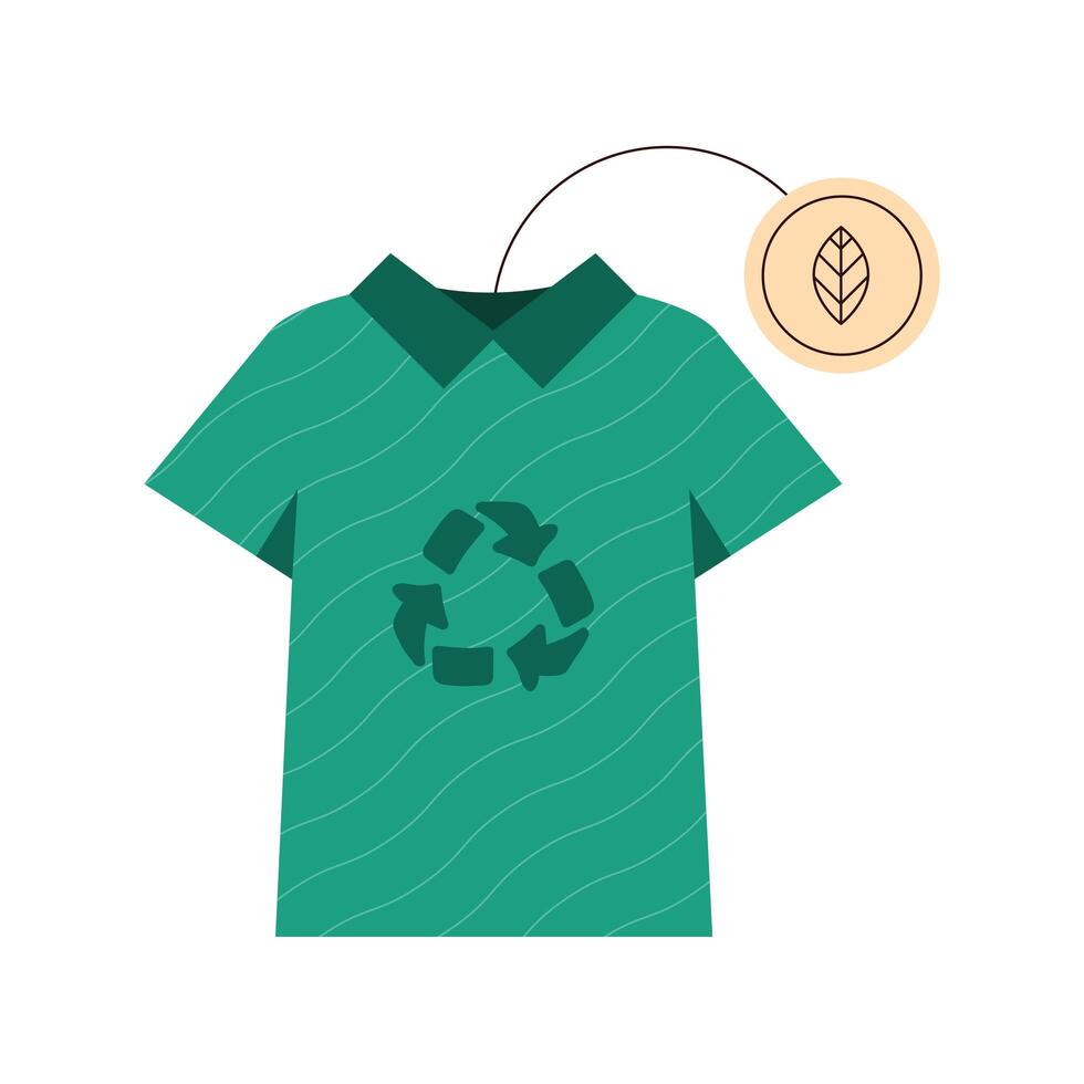 Shirt mit Recyclingpfeilen vektor