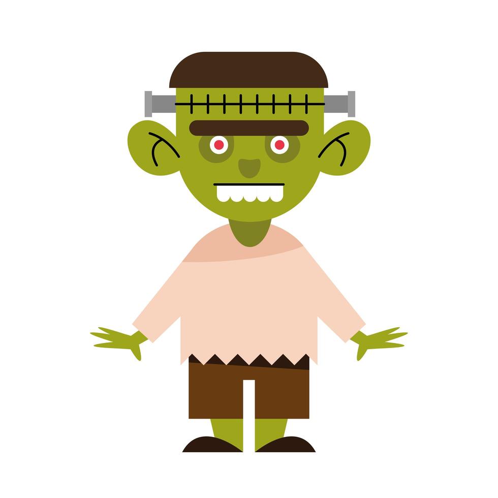 Junge mit Halloween Frankenstein Kostüm vektor