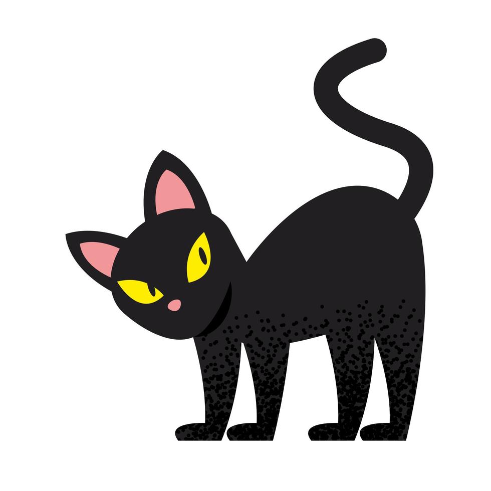halloween svart katt vektor