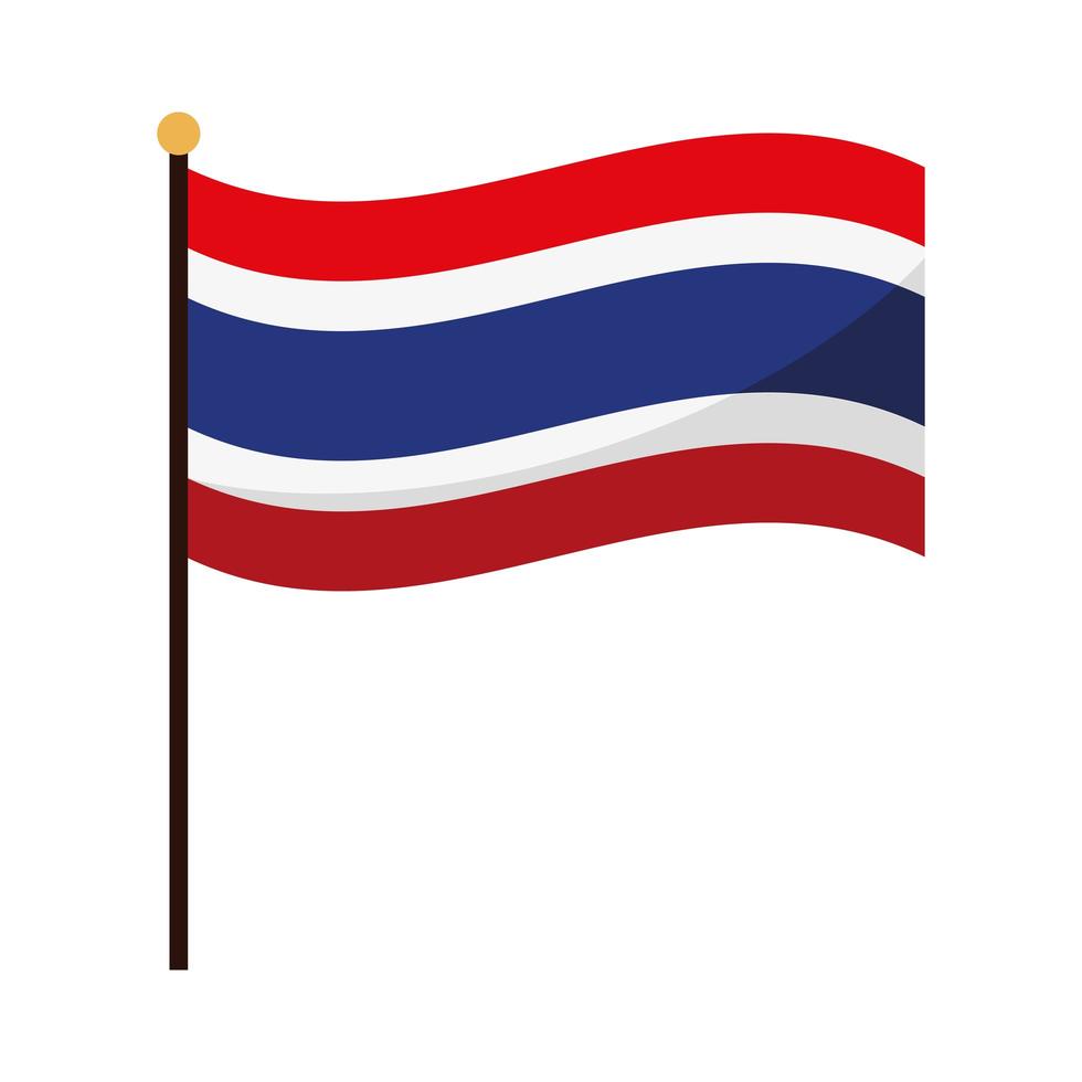 thailands flagga vajar vektor