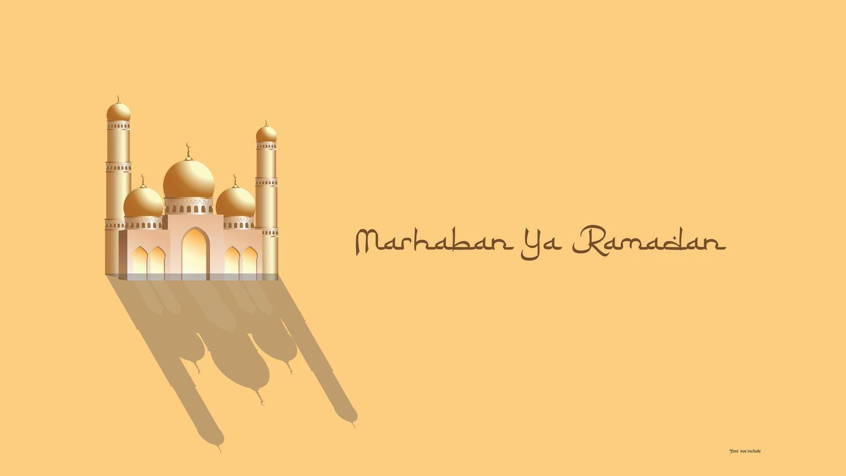 gyllene moské av ramadan firande bakgrund illustration. vektor