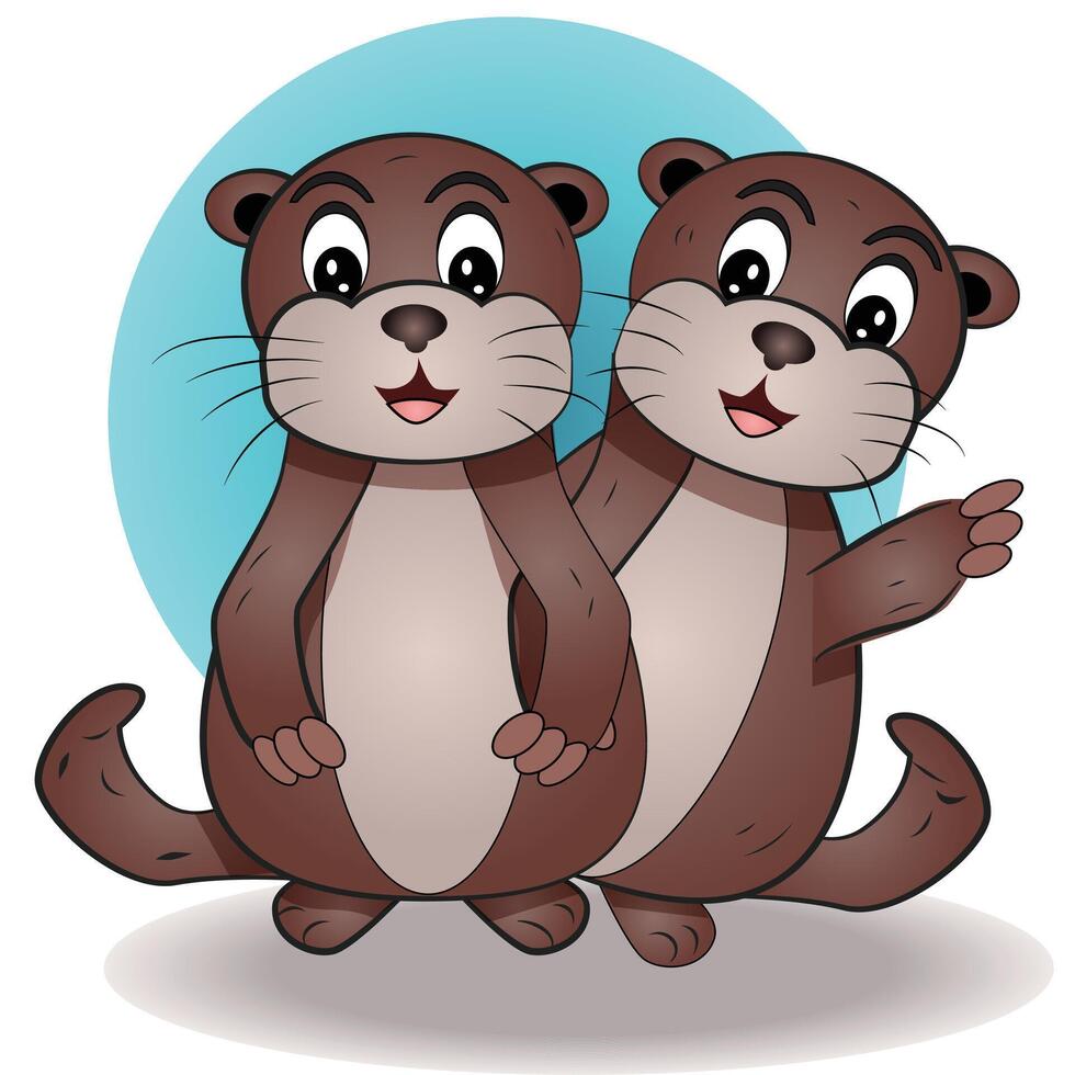 Karikatur Charakter Otter vektor