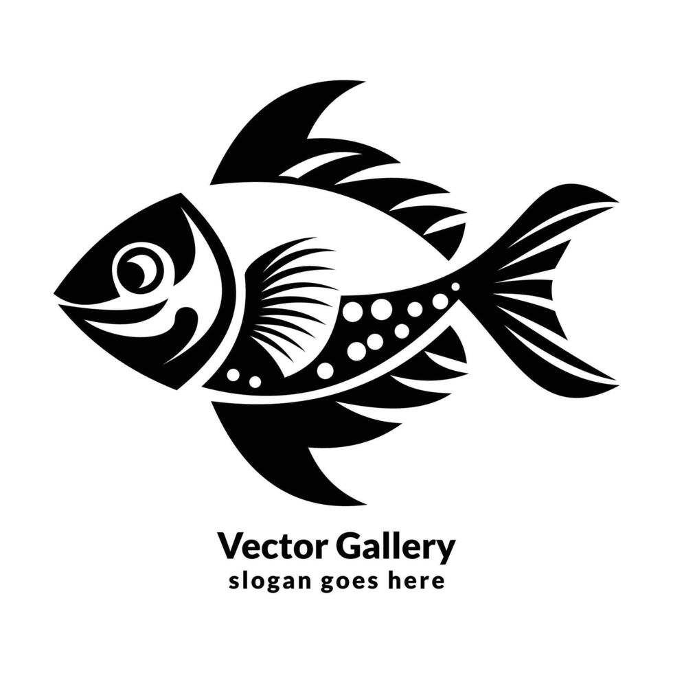 vektor modern sommar fiske logotyp bricka illustration