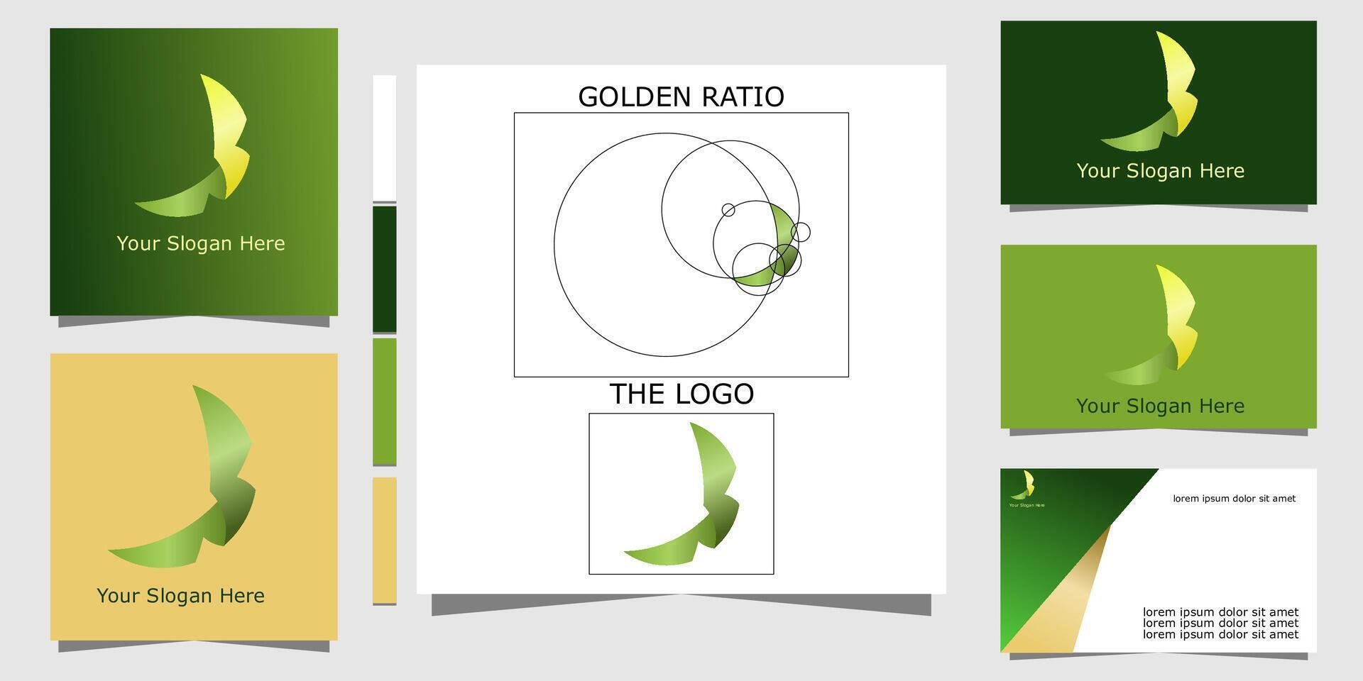 en enkel logotyp använder sig av en minimalistisk och elegant gyllene förhållande vektor