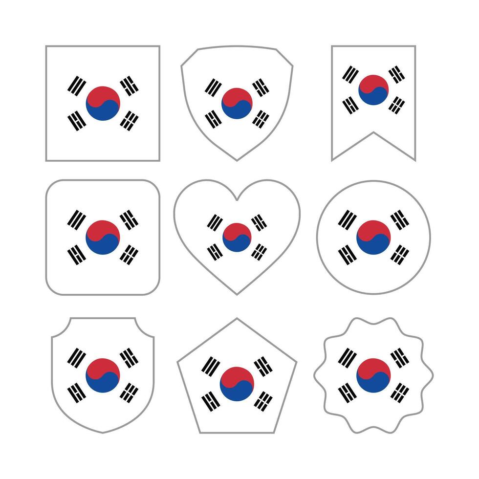 modern abstrakt former av söder korea flagga vektor design mall