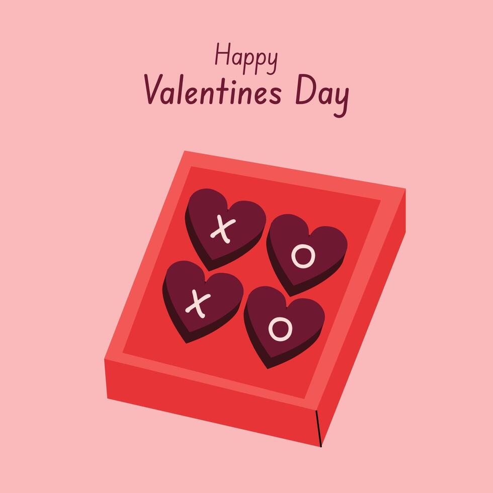Valentinsgrüße Tag Illustration mit ein Box von Schokolade Süßigkeiten vektor