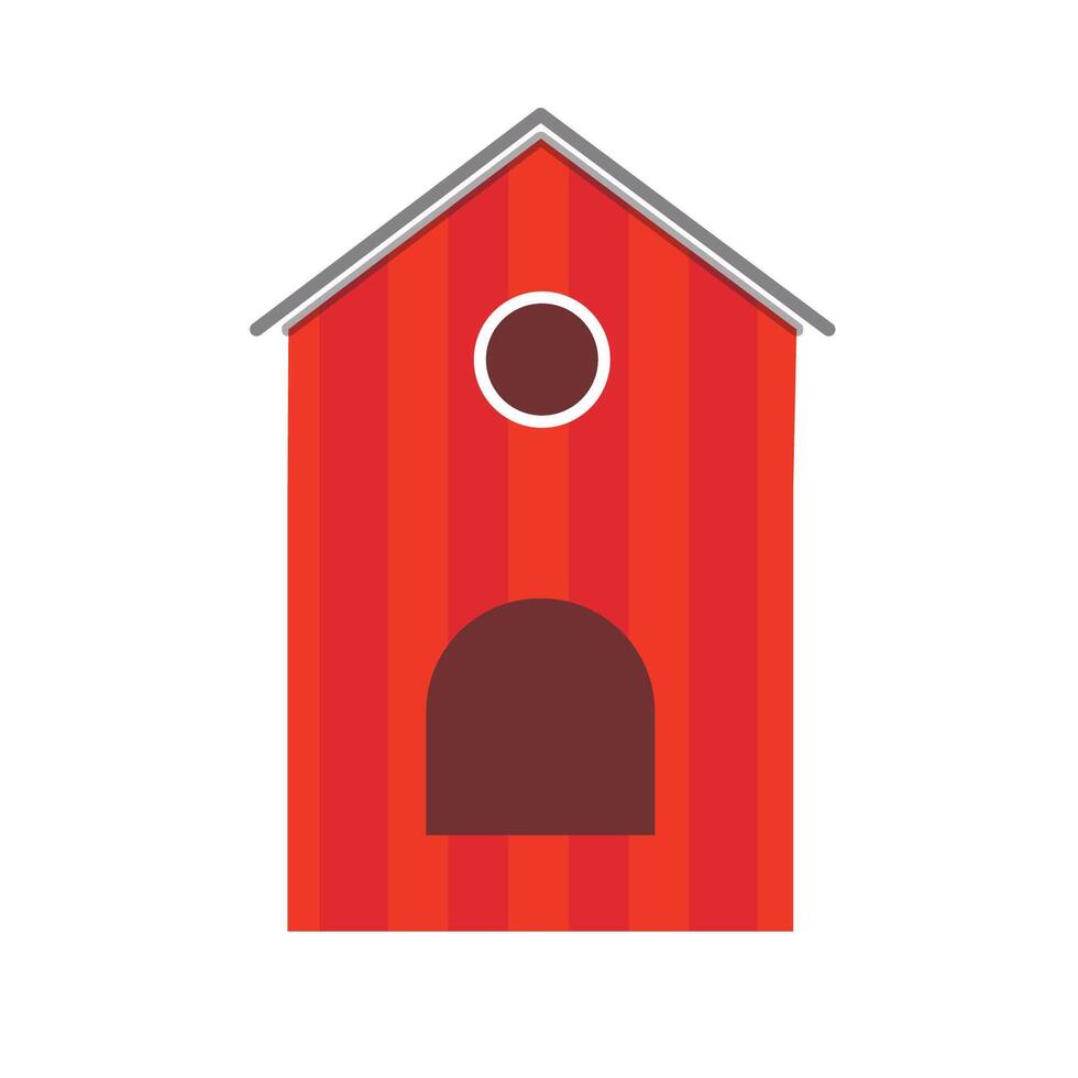 Illustration von ein Vogel Haus rot Farbe vektor