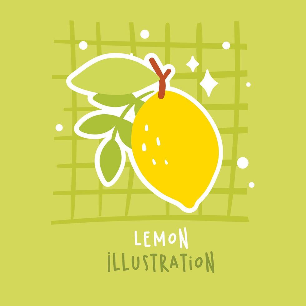 söt citron- hand dragen illustration vektor