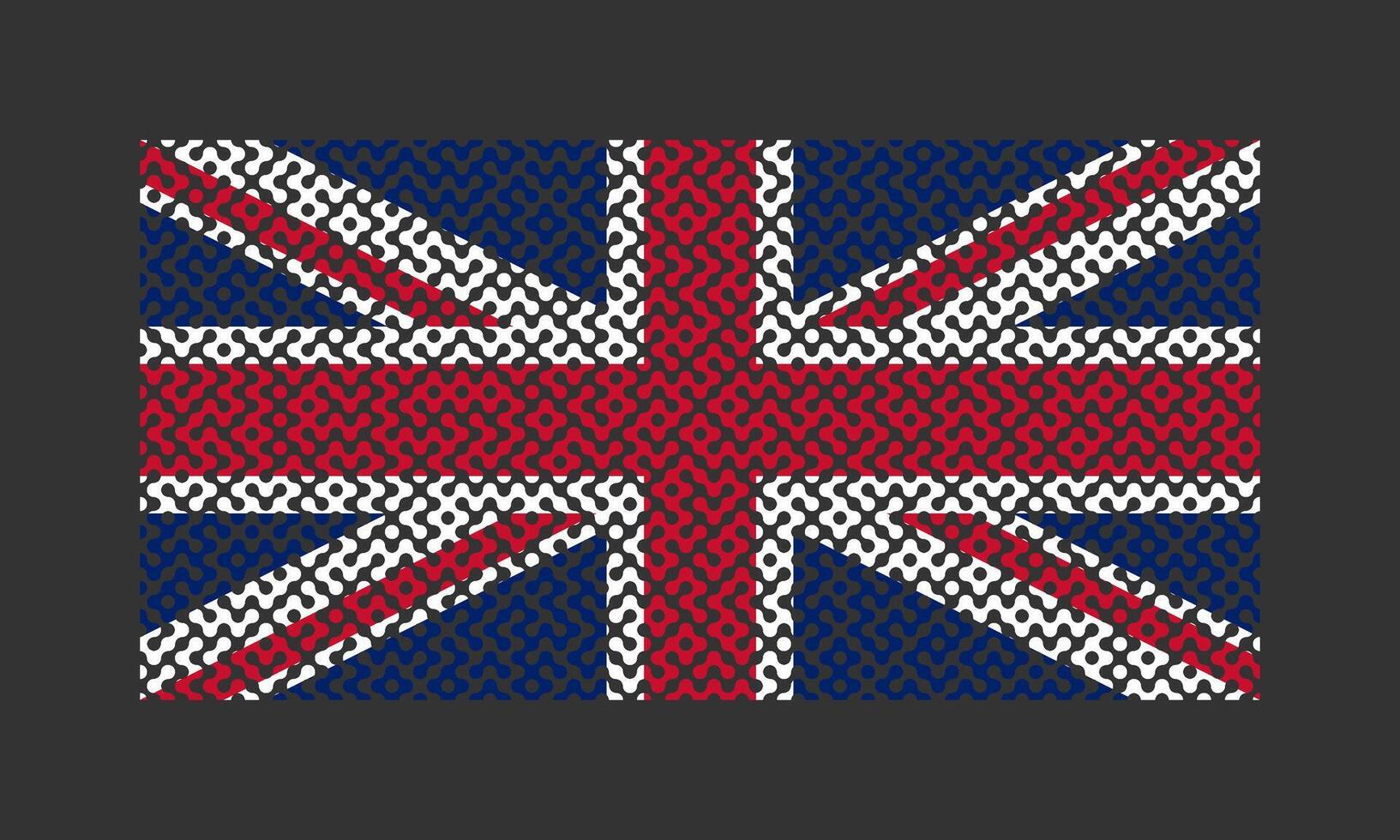 labyrint mönster bra storbritannien flagga på de svart bakgrund för bakgrund dekoration vektor