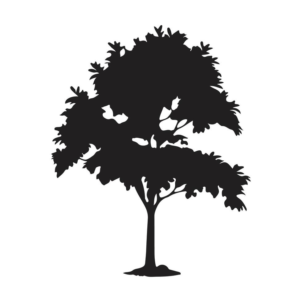 träd silhuetter. svart former, vit bakgrund vektor