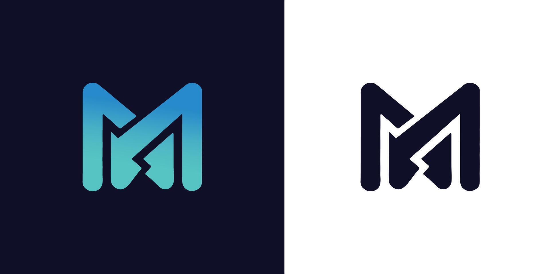 vektor media spela med brev m logotyp design, media spelare logotyp ikon, modern spela knapp logotyp, proffs vektor