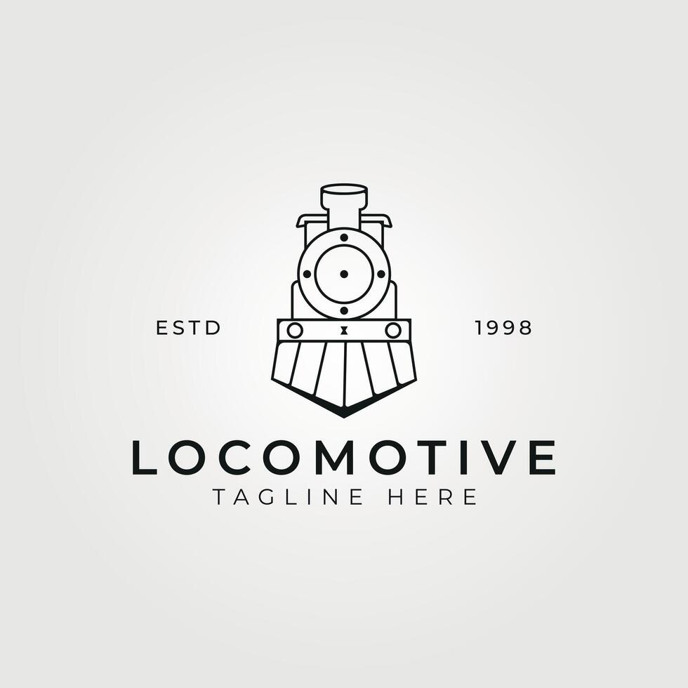 Linie Kunst Lokomotive Logo Vektor Illustration Design, Symbol und Symbol