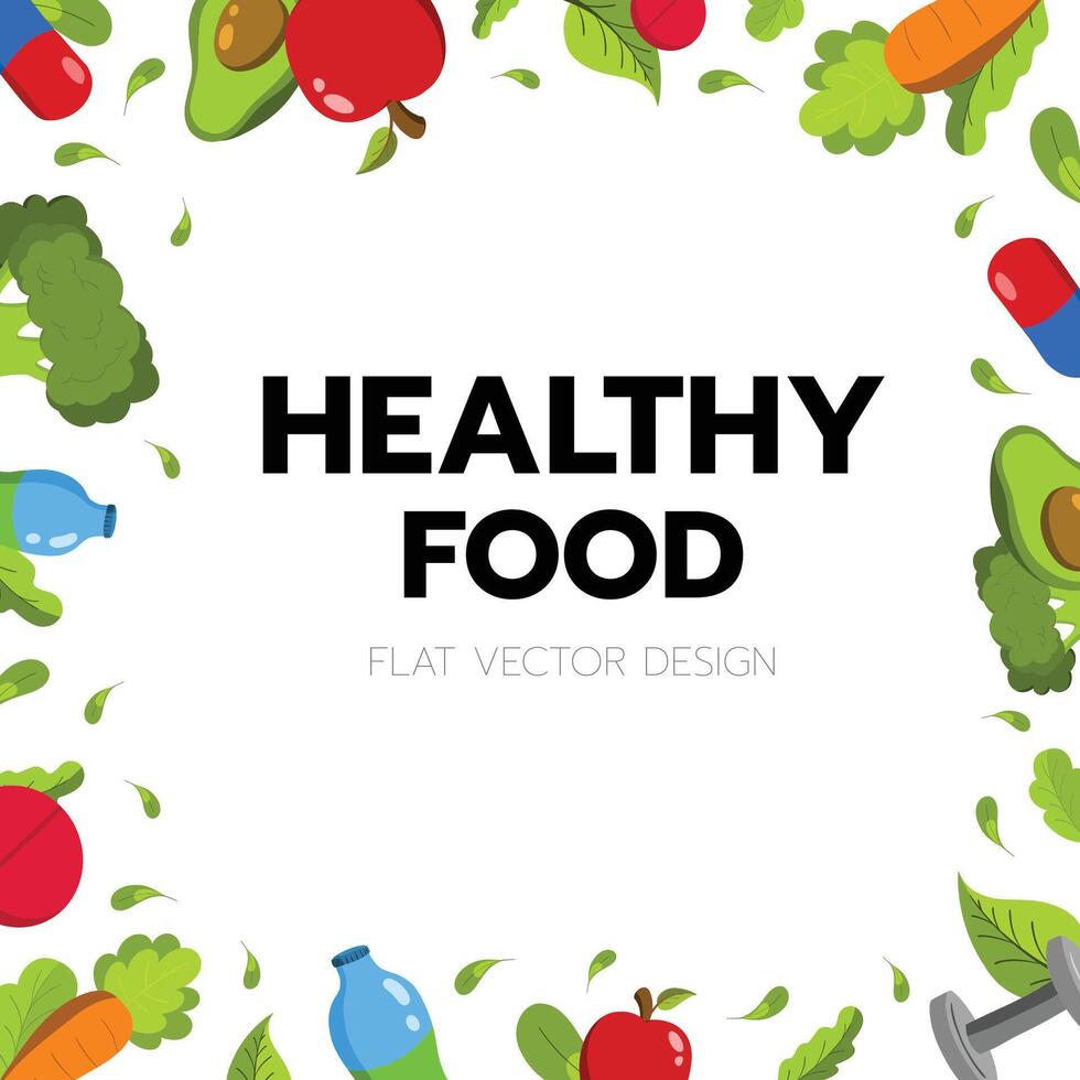 Etikette Karte Tafel Essen Symbole mit Gemüse mögen Karotte, Tomate, Aubergine, Brokkoli, und Obst Vektor Illustration zum ein gesund