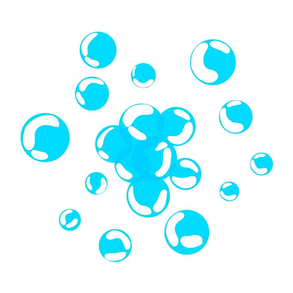 Seife Blase Vektor Symbol isoliert auf Weiß Hintergrund. expandieren Blau Schaum.