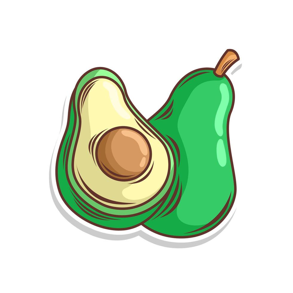 Avocado Obst Gekritzel Karikatur Hand zeichnen Illustration Kunst vektor