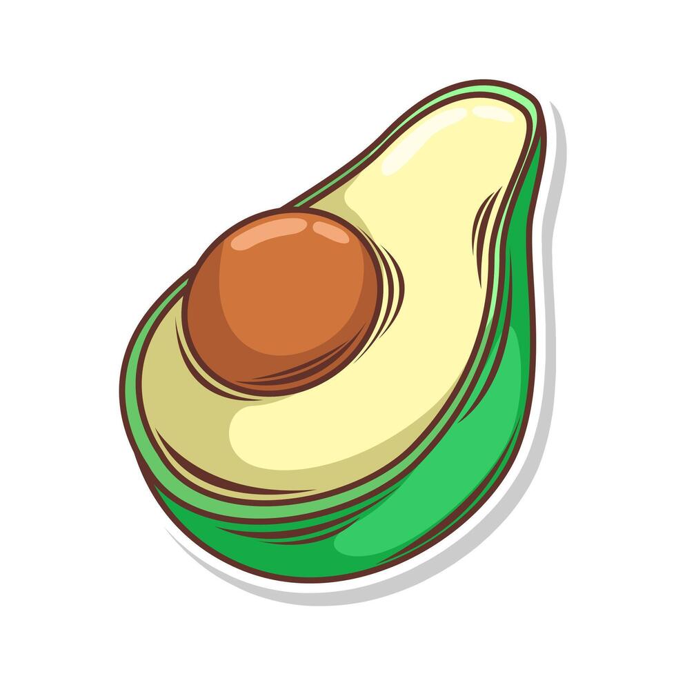 Avocado Obst Gekritzel Hand zeichnen Vektor Illustration