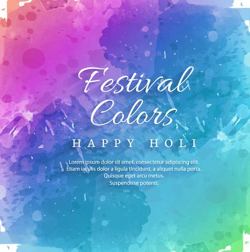 Glad Holi Indisk vårfestival med bakgrundsfärger vektor