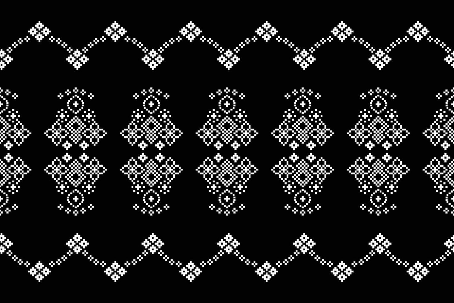 etnisk geometrisk tyg mönster korsa stitch.ikat broderi etnisk orientalisk pixel mönster svart bakgrund. abstrakt, vektor, illustration. textur, kläder, ram, dekoration, motiv, siden tapet. vektor