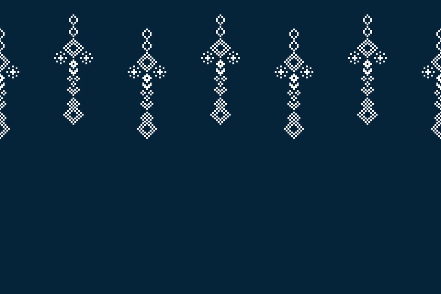 traditionell ethnisch Motive Ikat geometrisch Stoff Muster Kreuz Stich.ikat Stickerei ethnisch orientalisch Pixel Marine Blau Hintergrund. abstrakt, vektor, illustration. Textur, Schal, Dekoration, Tapete. vektor