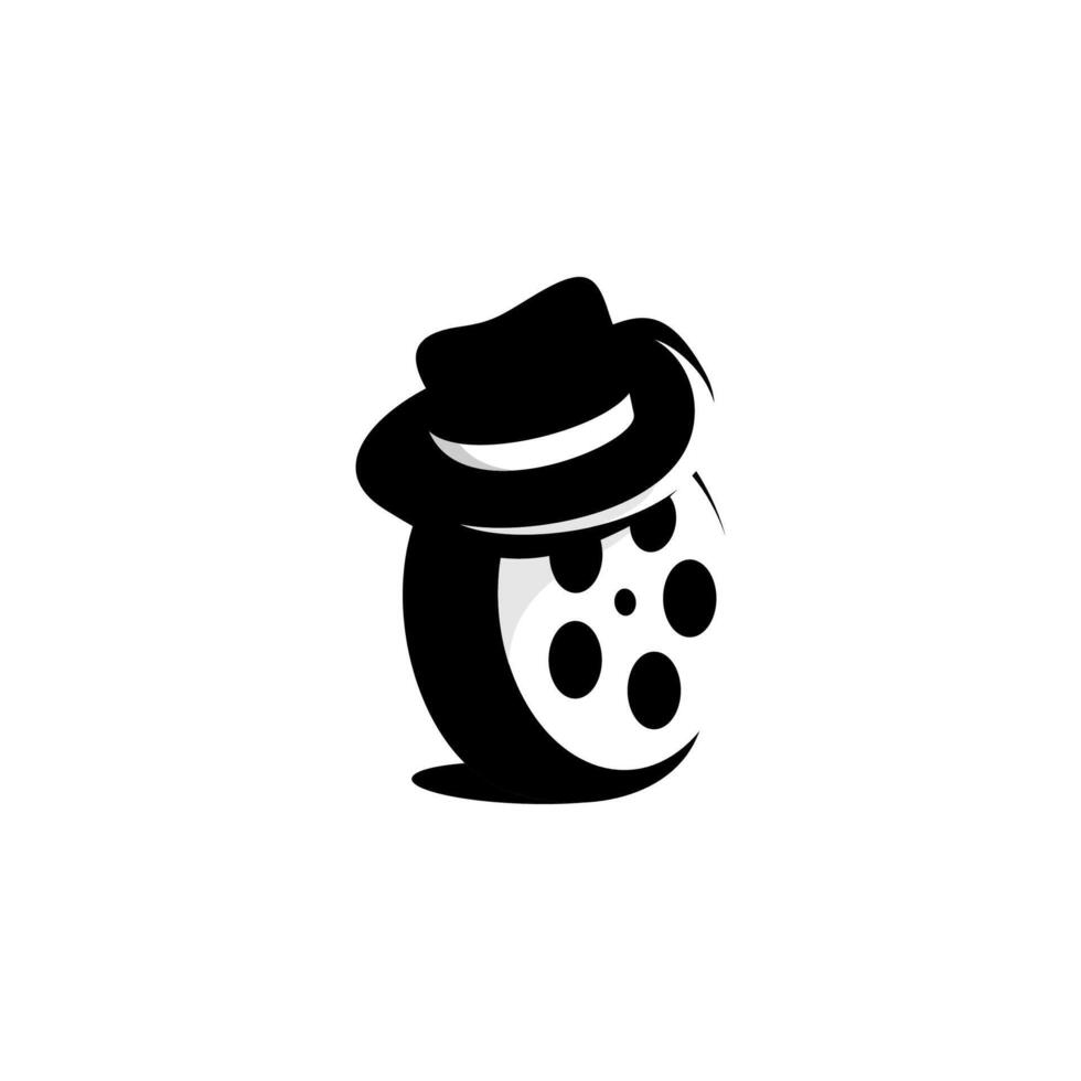 Vektor Logo von Cowboy Hut auf Film Spule, Kino Logo