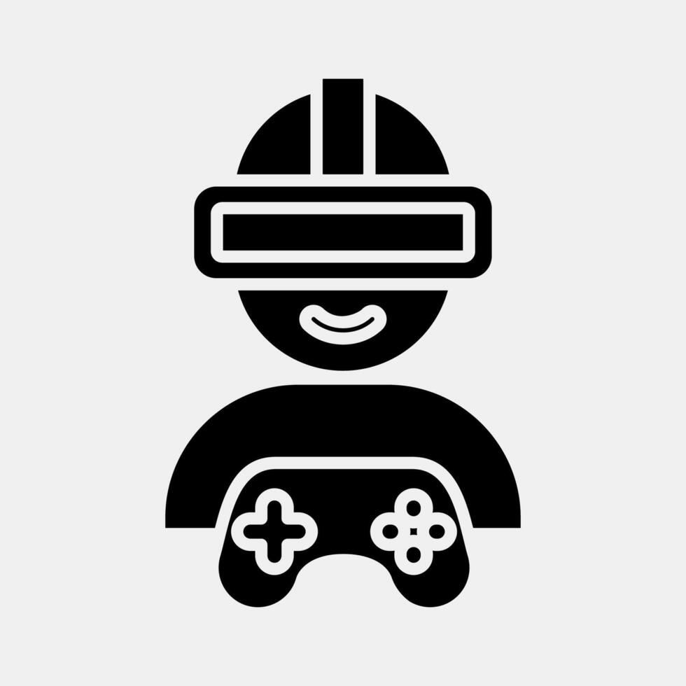 ikon virtuell verklighet. esports gaming element. ikoner i glyf stil. Bra för grafik, affischer, logotyp, reklam, infografik, etc. vektor