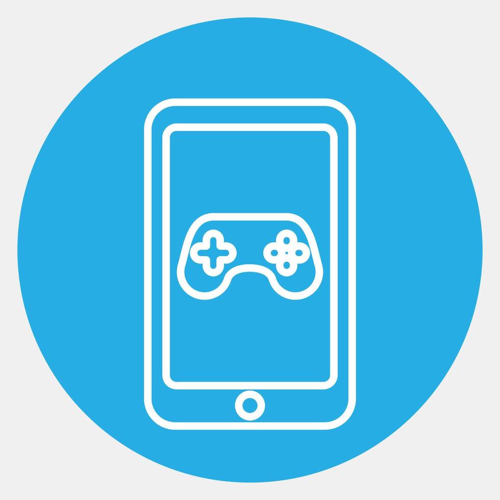 ikon mobil spel. esports gaming element. ikoner i blå runda stil. Bra för grafik, affischer, logotyp, reklam, infografik, etc. vektor