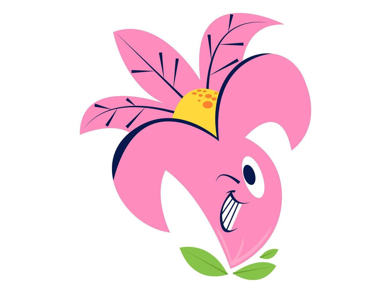 Blumen und Pflanzen Aufkleber Charakter Illustration vektor