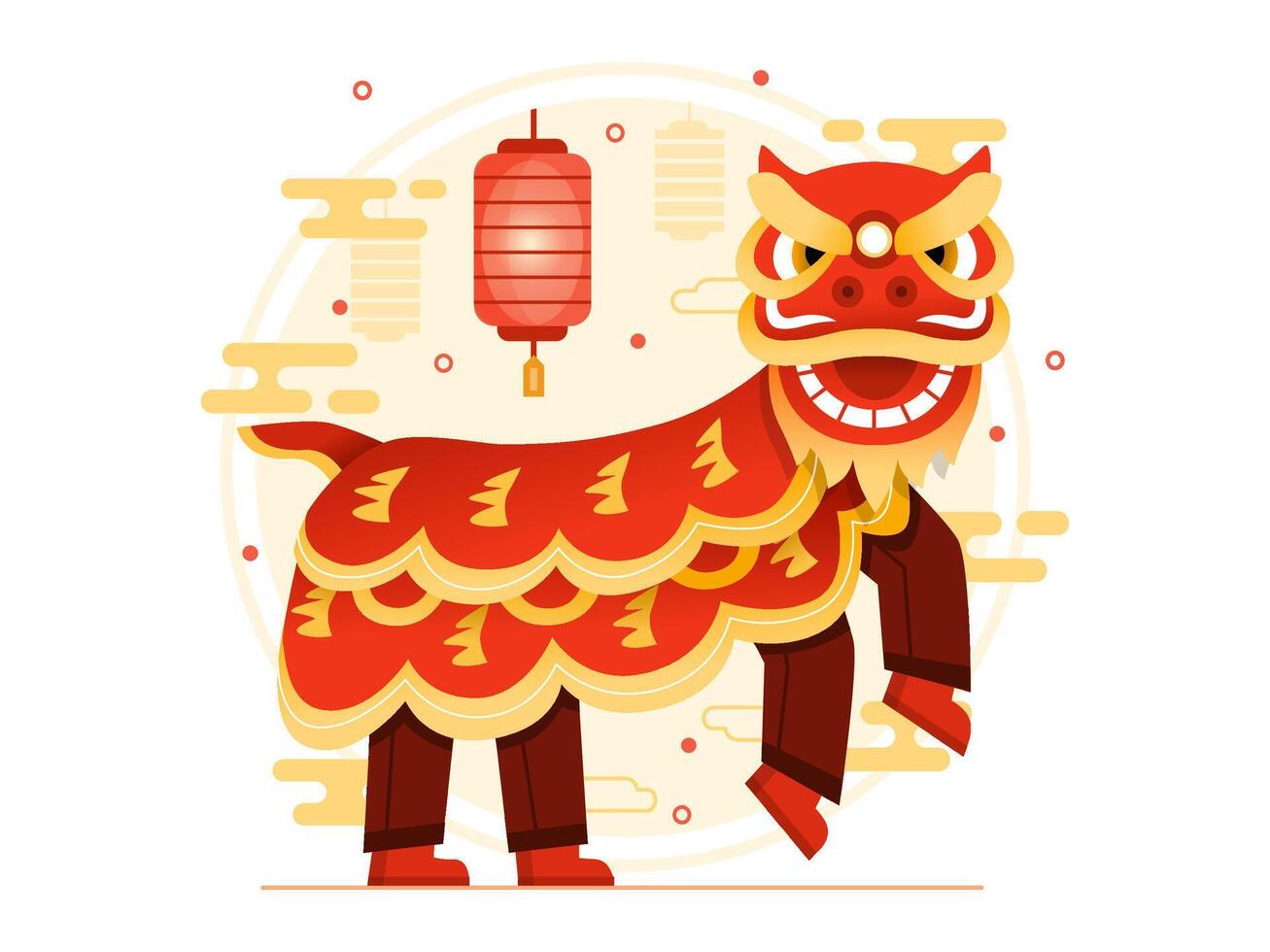 Chinesisch Kultur Mond- Neu Jahr Ornament Illustration vektor
