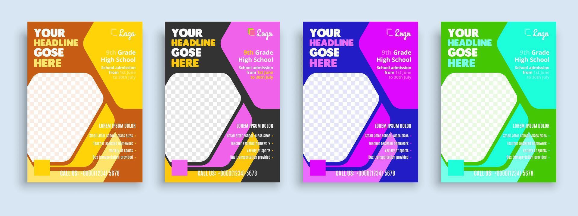 flyer broschüre cover vorlage für kinder zurück zur schulbildung aufnahme layout design vorlage vektor