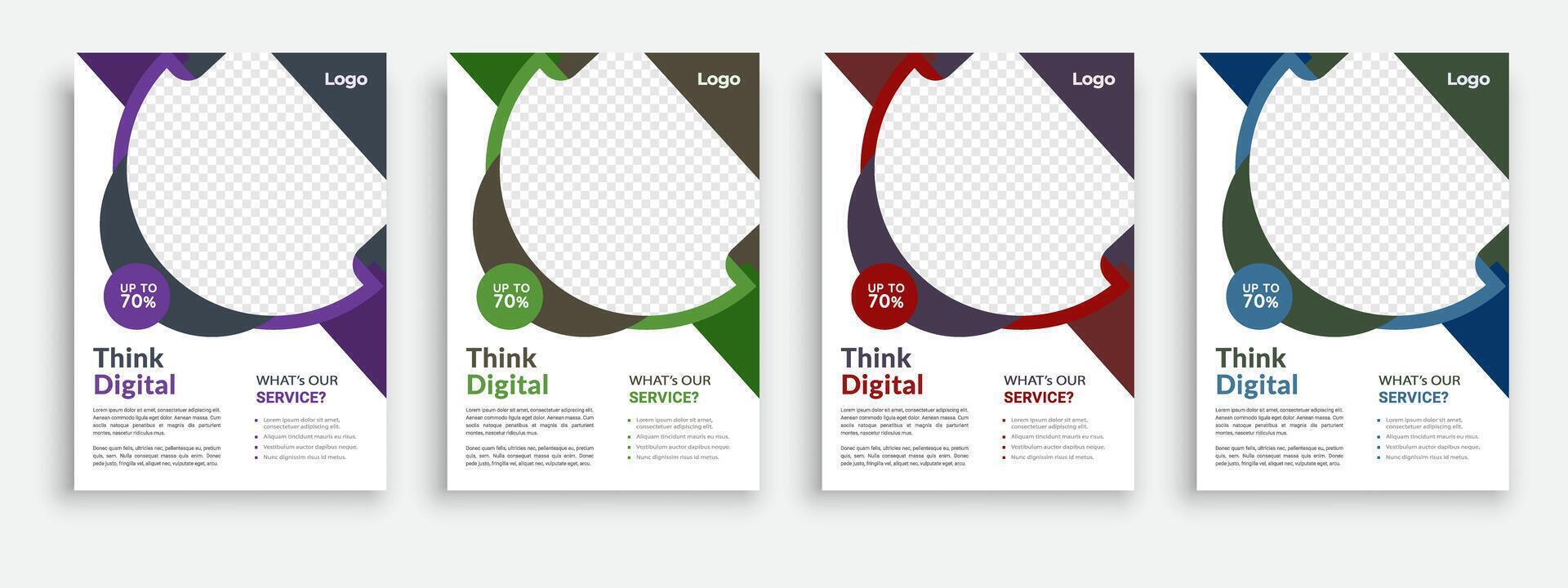 digital marknadsföring affisch flygblad broschyr broschyr omslag design layout Plats för Foto bakgrund, vektor illustration mall i a4 storlek