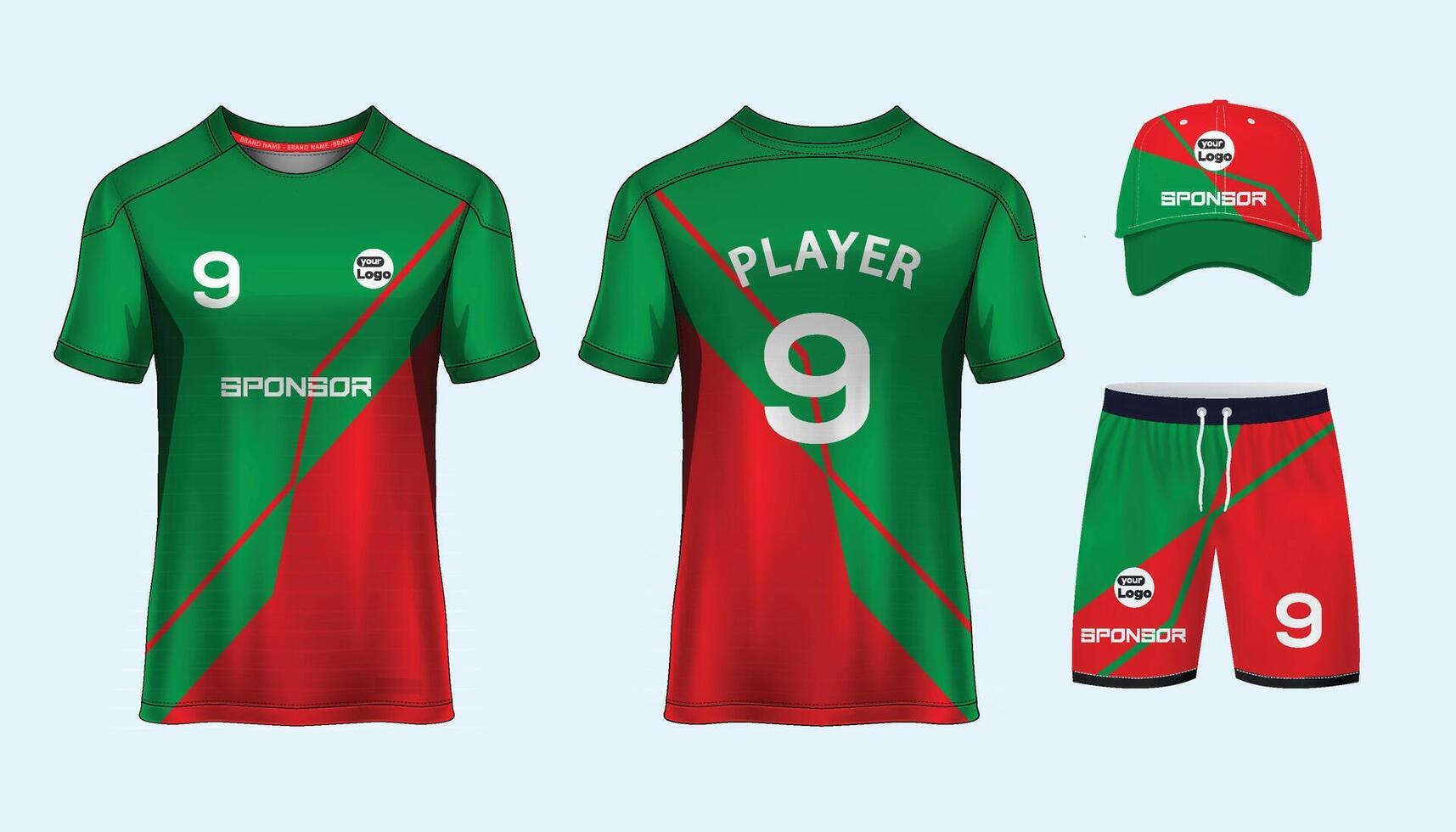 jersey design sublimering t skjorta premie geometrisk mönster otrolig vektor samling för fotboll