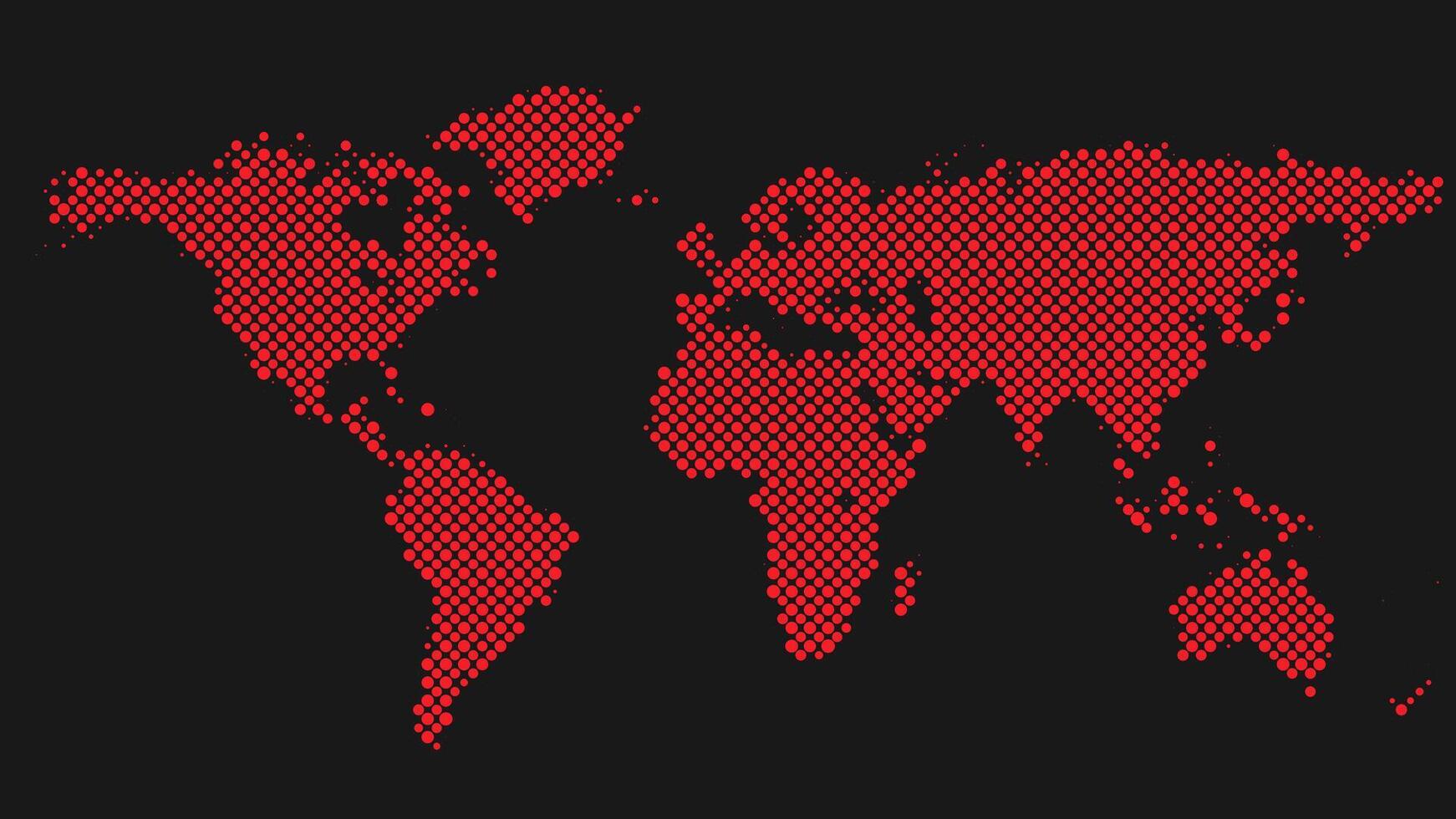 Halbton Welt Karte Hintergrund - - Vektor Punkt Muster Grafik Design