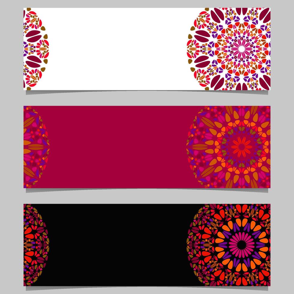 abstrakt Stein Mandala Banner Hintergrund einstellen - - bunt Vektor Grafik Elemente