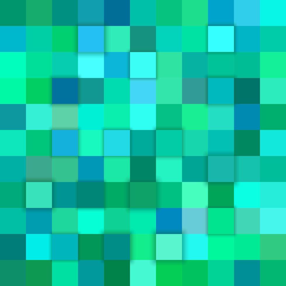 blaugrün abstrakt 3d Würfel Mosaik Hintergrund von Quadrate vektor