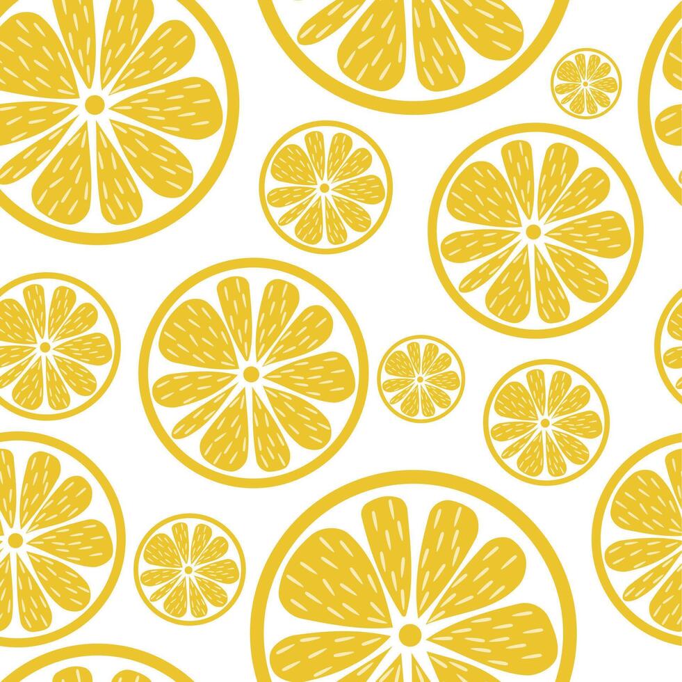 färsk citron- tropisk frukt sömlös mönster vektor