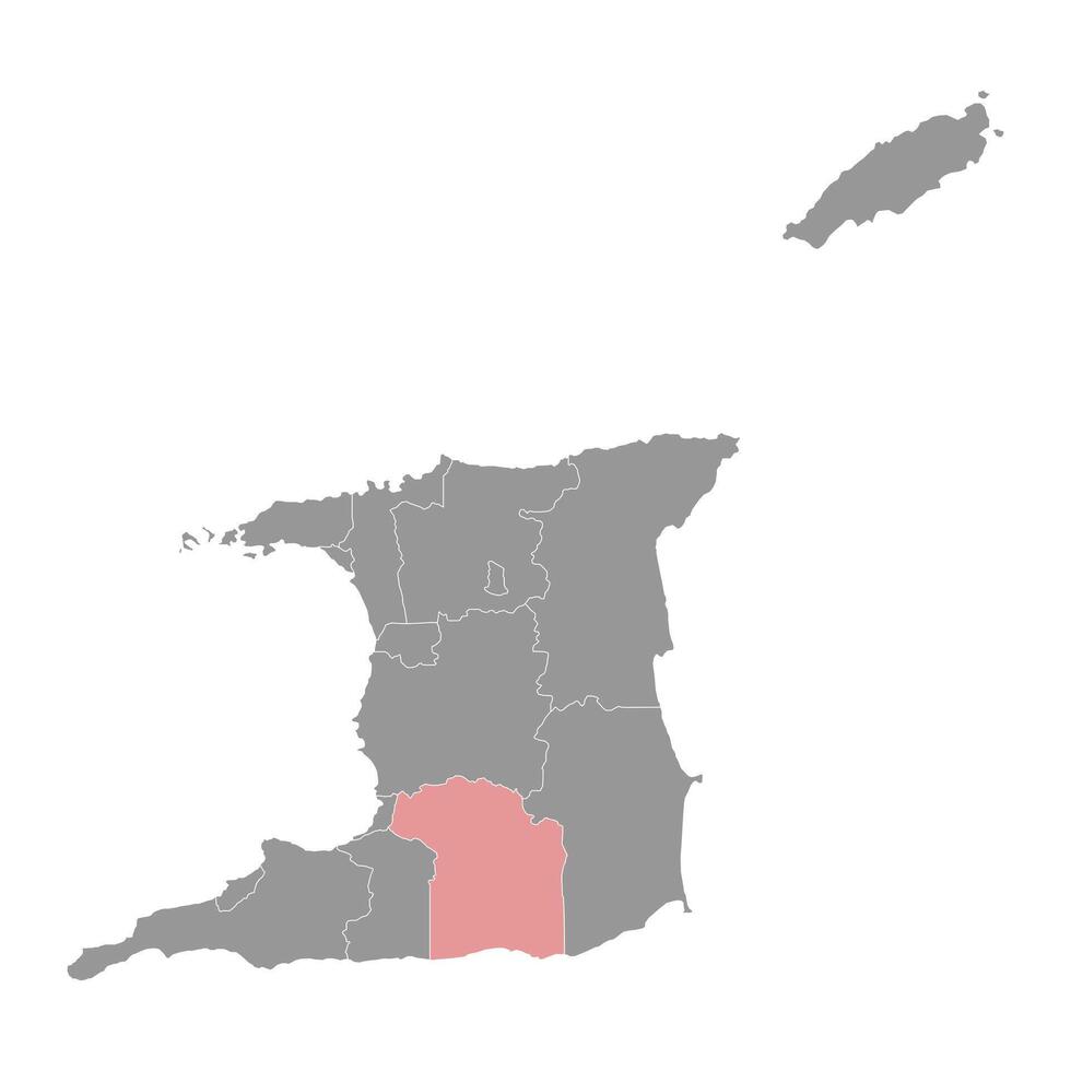 Fürsten Stadt, Dorf Region Karte, administrative Aufteilung von Trinidad und Tobago. Vektor Illustration.