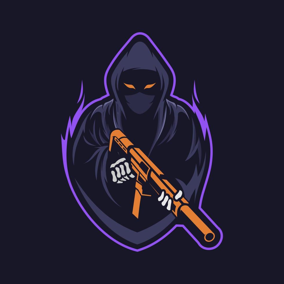 reaper mascot esport logotyp vektor