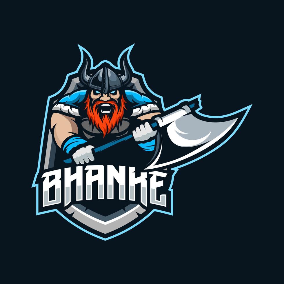 viking maskot esport logotyp vektor