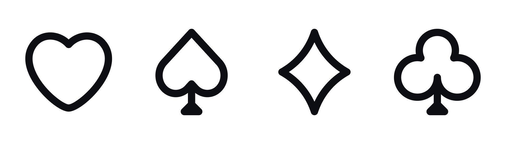 Poker Symbol einstellen - - spielen Karten, Chips, Händler, und Spiel Symbole vektor