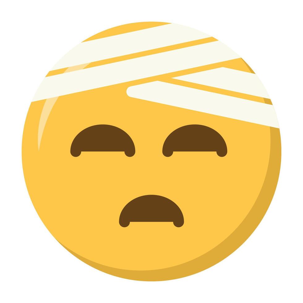 Gesicht mit Kopf Binde Emoji Symbol vektor