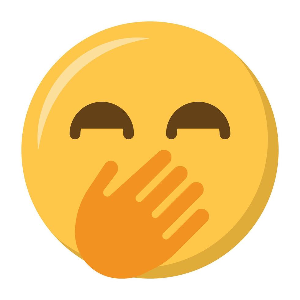 Hand Über Mund Emoji Symbol vektor