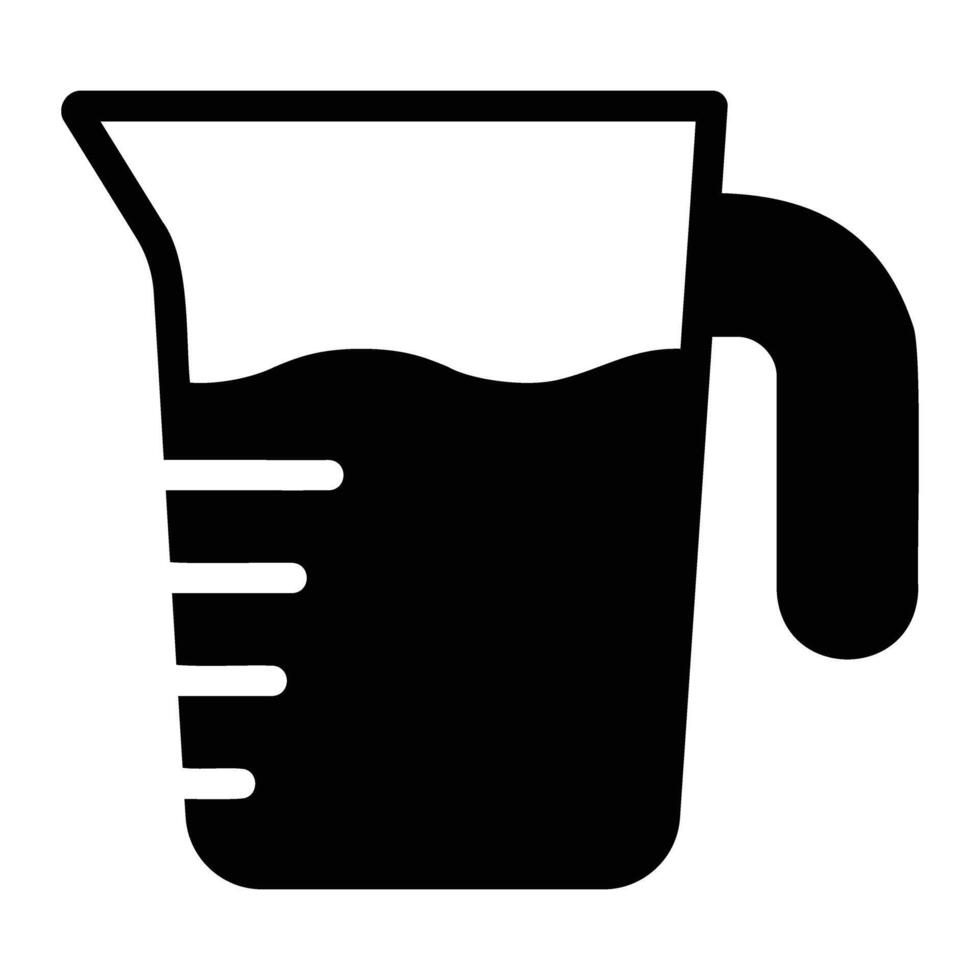 Messung Tasse Glyphe Symbol Hintergrund Weiß vektor