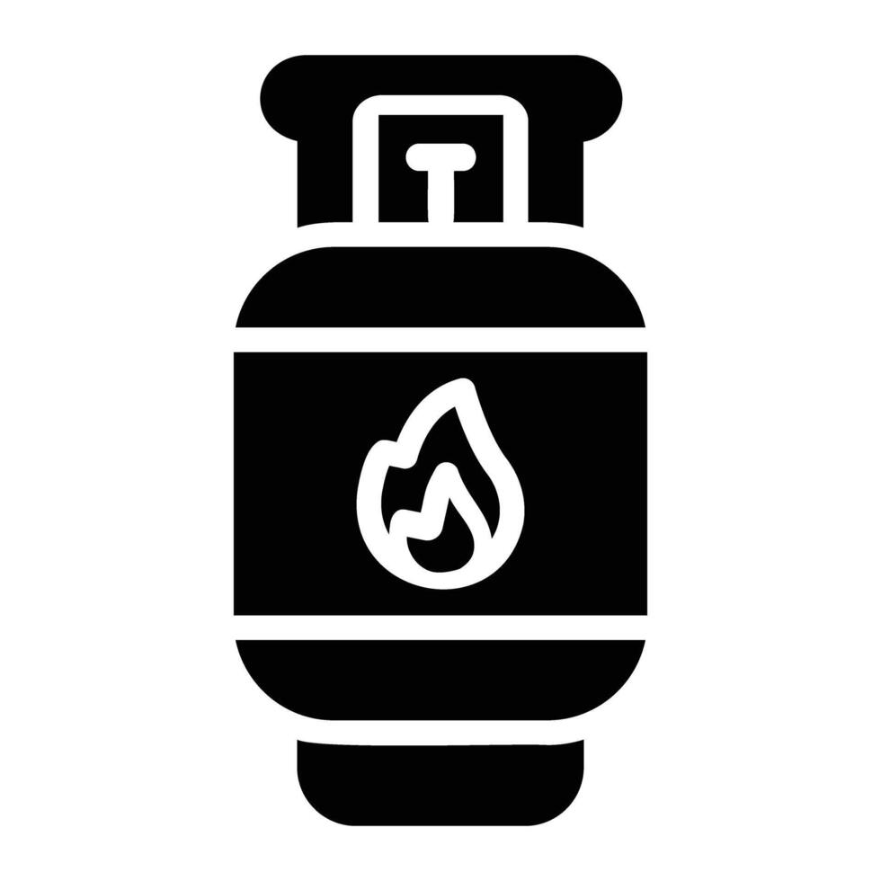gas cylindrar glyf ikon bakgrund vit vektor