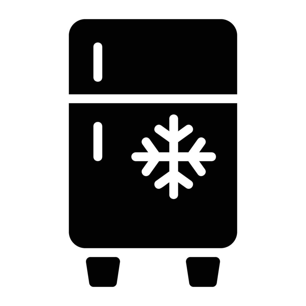 Kühlschrank Glyphe Symbol Hintergrund Weiß vektor