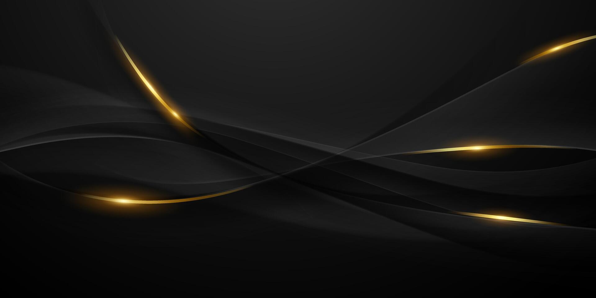 abstrakt modern Design schwarz Hintergrund mit Luxus golden Elemente Vektor Illustration.