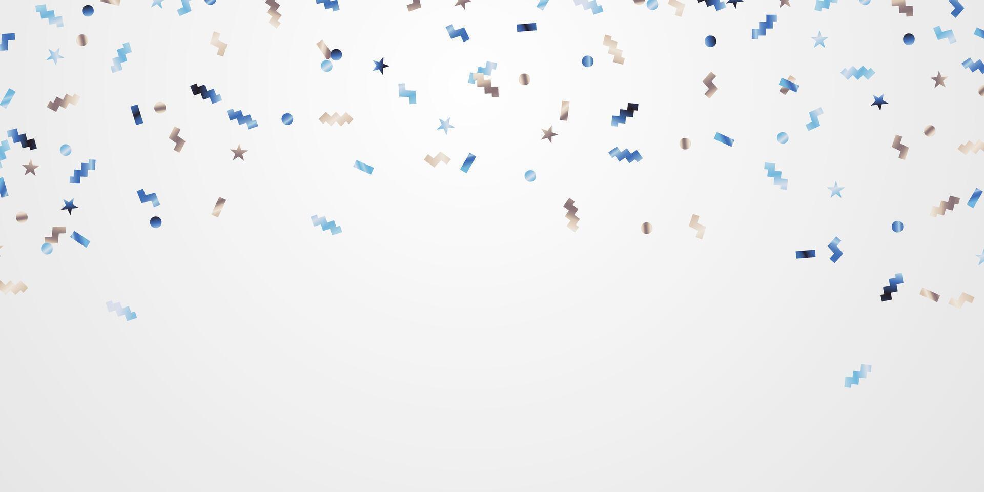schön Blau Konfetti Hintergrund zum Feier Party Vektor Illustration